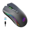 thumbnail image 1 of UHM Wireless Gaming Mouse with 6 Leves of DPI,RGB Backlit,Gaming Mice for Windows PC Gaming and Office,Black, 1 of 9