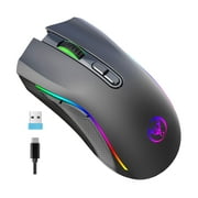 UHM Wireless Gaming Mouse with 6 Leves of DPI,RGB Backlit,Gaming Mice for Windows PC Gaming and Office,Black
