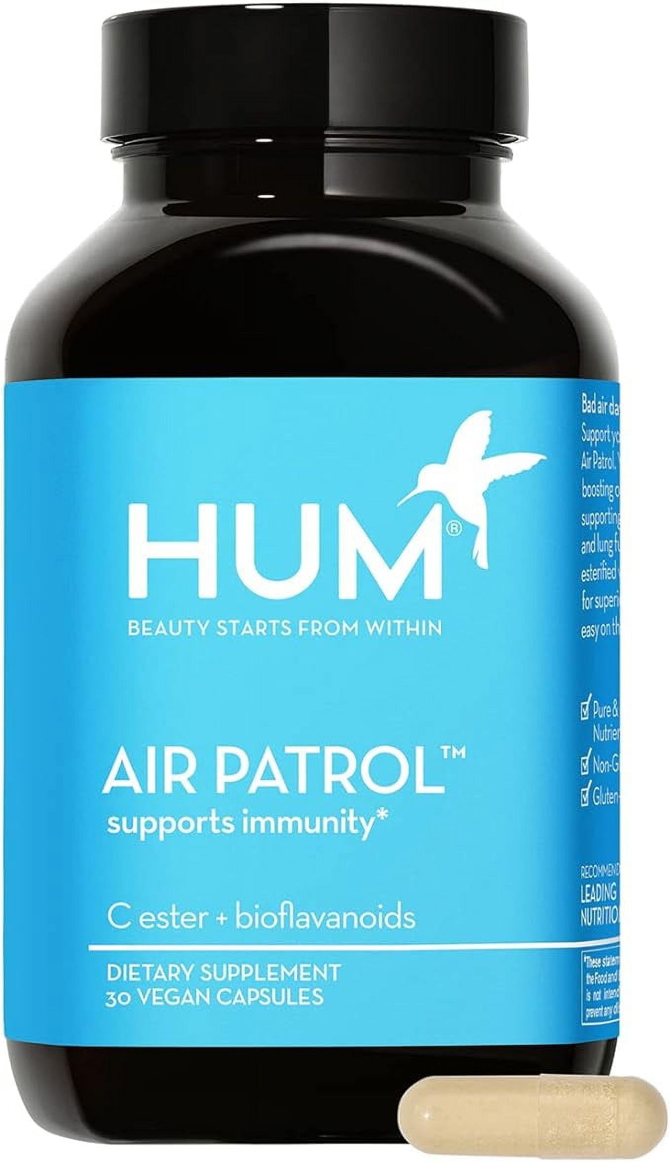 HUM Air Patrol - Immune Supplement with Vitamin C & Citrus Bioflavonoids - Supports Skin Barrier, Lungs & Immune Response (30 Vegan Capsules)