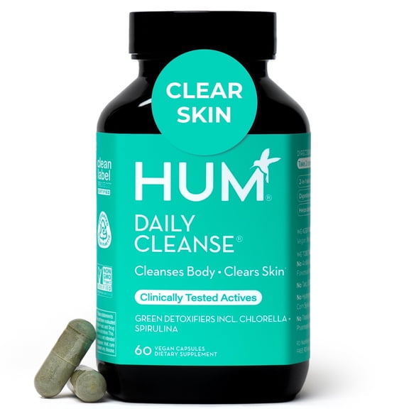 HUM Daily Cleanse Detox & Clear Skin Support Supplement, 60ct