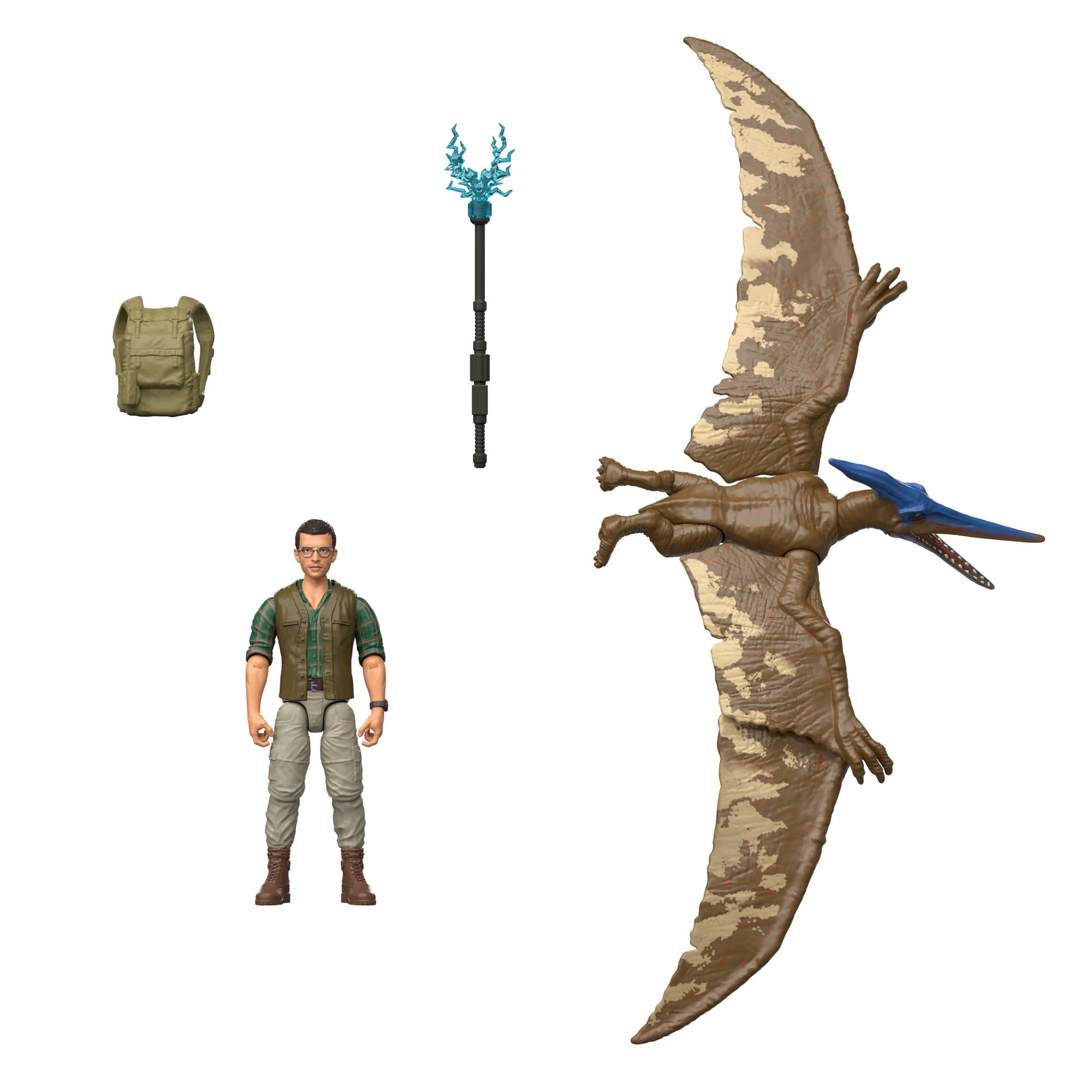 Jurassic World Rebirth Dr. Loomis \u0026 Pteranodon Figures Pack, Movie Accurate  3.75-inch Scale, image size:2000x2000
