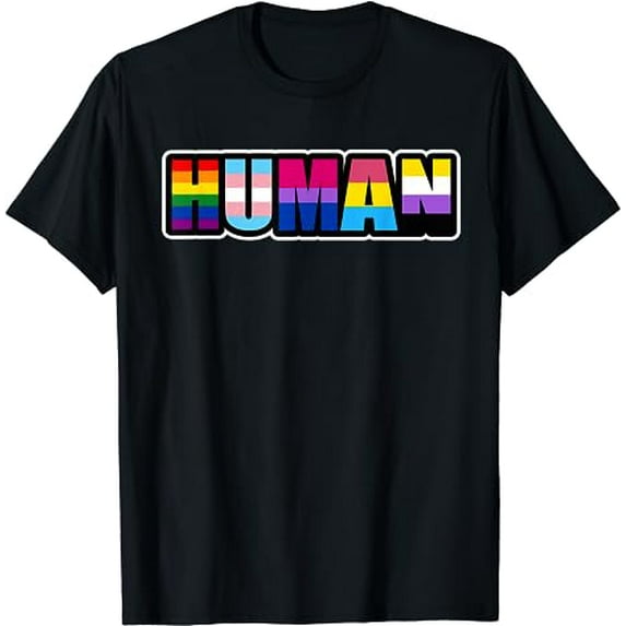 HUMAN LGBT Flag Gay Pride Month Transgender T-Shirt