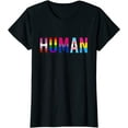 thumbnail image 1 of HUMAN LGBT Flag Pride Month Transgender Rainbow Lesbian T-Shirt, 1 of 3