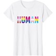 thumbnail image 1 of HUMAN LGBT Flag Pride Month Transgender Rainbow Lesbian T-Shirt, 1 of 3