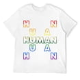 thumbnail image 1 of HUMAN Rainbow LGBT Flag Bi Lesbian Trans Gay Pride Month T-Shirt White 4XL, 1 of 5