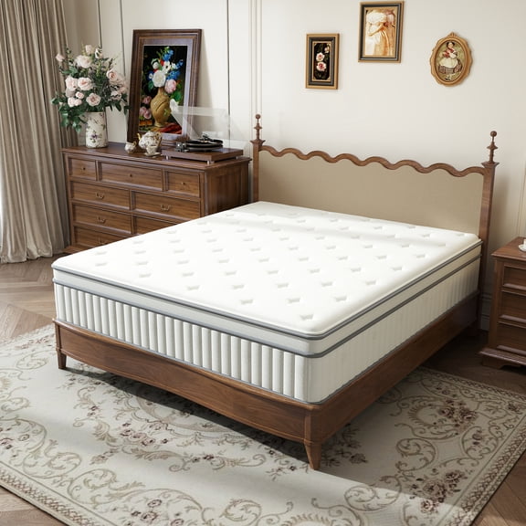 HUMEHA 12 Inch Hybrid King Size Mattress with Memory Foam and Pocket Spring,Medium Firm Feel, 76"*80"*12"