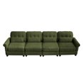 thumbnail image 1 of HUMEHA 126.7" Sectional Sofa with Ruffled Edge Chenille, 4-Seat Cloud Couch with Rolled Arms & Lumbar Pillow for Living Room, Green, 1 of 15