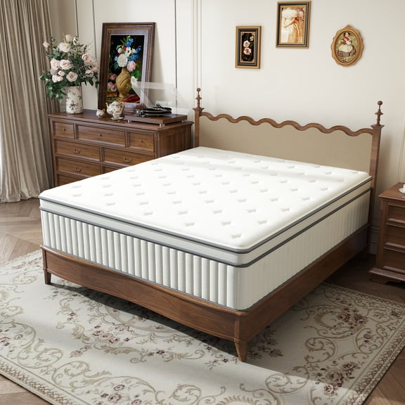 HUMEHA 14 Inch Hybrid King Size Mattress with Memory Foam and Pocket Spring,Medium Firm Feel, 76"*80"*14"