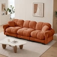 thumbnail image 1 of HUMEHA 103.9" 3-Seater Modular Sectional Sofa Orange Cloud Couch, Oversized Glossy Chenille Sofa with Deep Seat, Petal-Shaped Cushions & Padded Armrests for Living Room, 1 of 12
