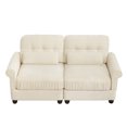 thumbnail image 1 of HUMEHA 69.2" Loveseat Sofa with Ruffled Edge Chenille, 2-Seat Cloud Couch with Rolled Arms & Lumbar Pillow for Living Room, Beige, 1 of 15