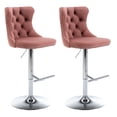 thumbnail image 1 of HUMEHA Set of 2 Swivel Barstool Pink Silver Leg Adjustable 25-33", 1 of 12