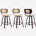 thumbnail image 1 of HUMEHA Set of 3 Rattan Swivel Barstool Beige 26" Cane Back, 1 of 11