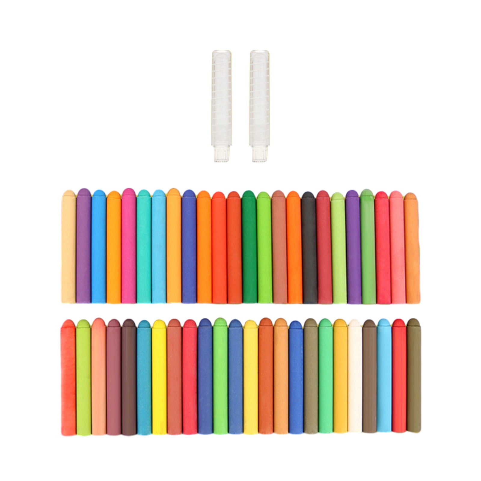 HUMJUSE 48Pcs Dustless Sidewalk Chalk NonToxic Washable Art Set Chalk