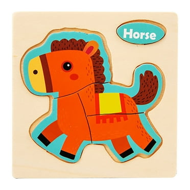 HUMJUSE Animal Wooden Puzzles for Toddlers 1-3, Toys for 1 2 3 Year Old Boys Girls, Baby Puzzle for Kids1 2 3+ Years Old, Preschoool Learning, Christmas Birthday Gift