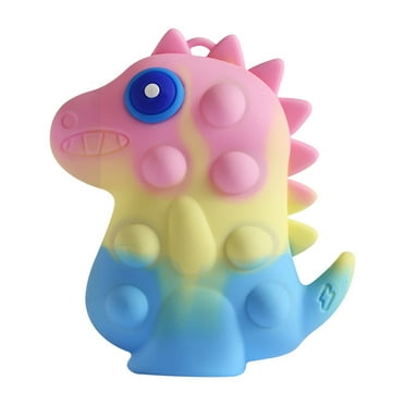 HUMJUSE Colorful Dinosaur Sensory Fidget Toy, Stress Reliever Toy with Suction Cup, Silicone Stress Relief Sucker Hand Toys, Office Desk Stretchy Toy for Adults & Kids