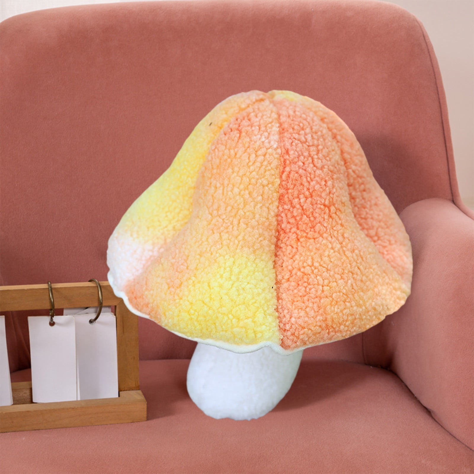 HUMJUSE Cute Mushroom Plush Pillow, Mushroom Stuffed Plush for Sofa