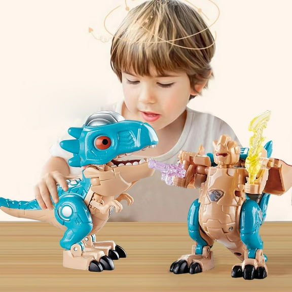 HUMJUSE Dinosaur Transforming Toys, 2-In-1 Dinosaur Fun Transformed Robot Toys, Jurassic Dino Action Figures, Transformed Rescue Robots