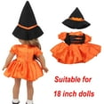 thumbnail image 1 of HUMJUSE Halloween Doll Clothes for 18-Inch-Dolls, Halloween Witch Costume with Hat for 18 Inch Doll Clothes, Ages 6+, No Doll, 1 of 6