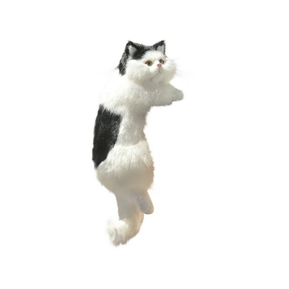 HUMJUSE Realistic Furry Cats Figurines Pet Stuffed Little Cat Stuffed Animal Small Plush Toy, Realistic, Lifelike Stuffed Pet Toy Home Decor