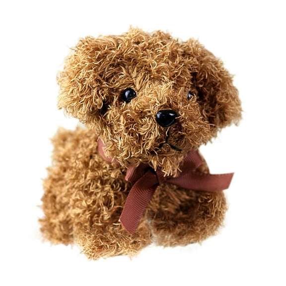 HUMJUSE Simulation Poodle Dog Stuffed 4.7" Mini Soft Plush Puppy Toys, Gift for Kids, Plush Toy, Plush Toy Golden Brown Poodle