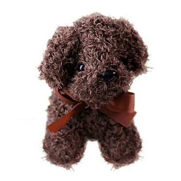 HUMJUSE Simulation Poodle Dog Stuffed 4.7" Mini Soft Plush Puppy Toys, Gift for Kids, Plush Toy, Plush Toy Golden Brown Poodle