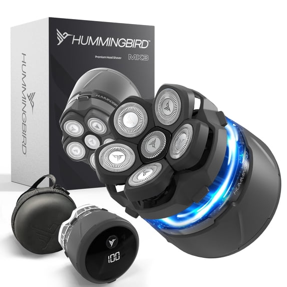Hummingbird MK3 Stealth Edition Electric Head Shaver, 6-Blade Rotary ...