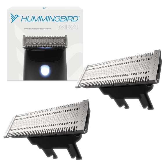HUMMINGBIRD MK4 QuickSwap Replacement Blade Genuine Replacement Blade for MK4 Electric Body Hair Trimmer for Men, Durable Stainless Steel, Trim, Edge and Shave, Beard or Body 2 Pack