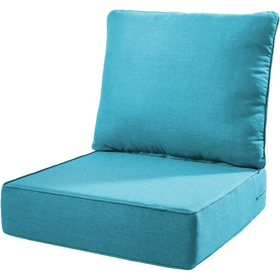 HUMMUH Outdoor Cushions-24 X 24 X 6 Inch Outdoor Chair Cushions with Fade Resistant & Removable Cover Outdoor Cushions for Patio Furniture Chair Sofa Couch-Sky Blue