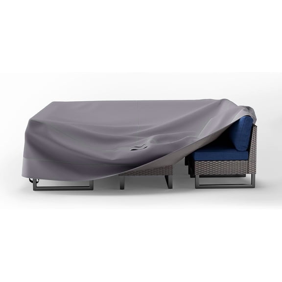 HUMMUH Patio Furniture Covers - 100% Waterproof, Outdoor Patio Furniture Cover with Air Vent, 90L x 68W x 28H inch, Grey