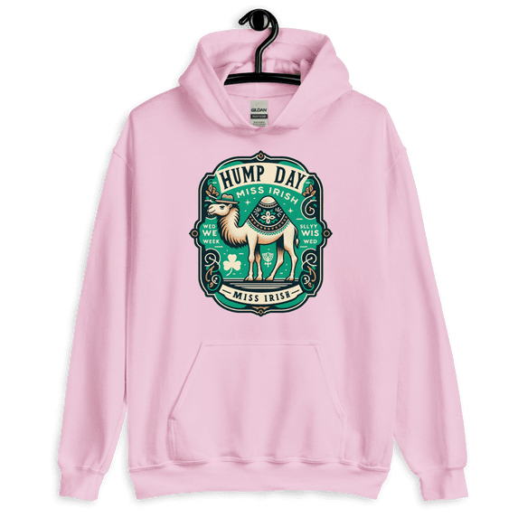 "HUMP Day Celebration Hoodie" by MISS IRISH® Unisex Hoodie (Light Pink, M)