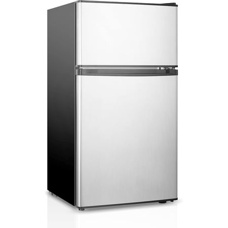 HUMSURE 3.2 Cu.ft Mini Fridge with Freezer, Compact 2-Door Refrigerator for Dorm, Office, Silver