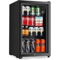 thumbnail image 1 of HUMSURE 80 Can Freestanding Beverage Refrigerator, 2.3 cu.ft Drink Fridge with Glass Door, LED Light, 1 of 6