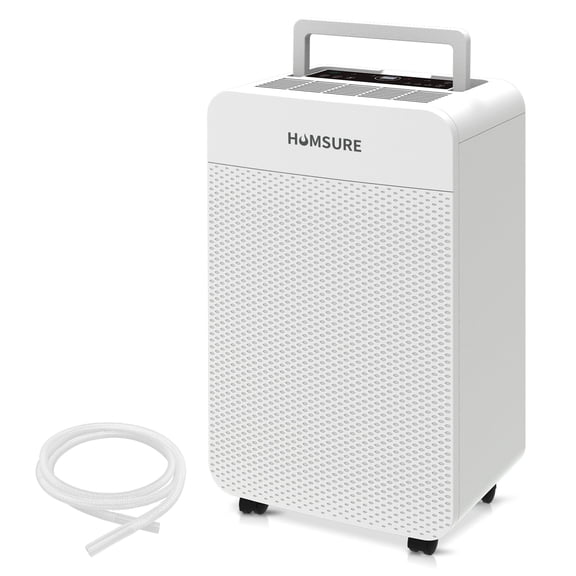 HUMSURE 80 Pint Dehumidifier for Basements, 5.3L Large Capacity with Drain Hose, 24H Timer, Auto Defrost & Child Lock for Home, Bedroom, Garage