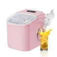 thumbnail image 1 of HUMSURE Countertop Ice Maker Machine with Handle, 26lbs  Per Day, 9 Ice Cubes Ready in 7 Mins, Self-Cleaning Portable Ice Maker with Basket and Scoop, for Home/Party/Kitchen/Camping/RV(Pink), 1 of 7