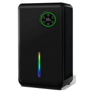 HUMSURE Semiconductor Dehumidifier (120oz High-Capacity Dehumidification) LED, with Smart Remote Control, Timer, 7-Colour Ambient Lighting, Drain Hose, Sleep Mode, Energy-Efficient Dehumidifier
