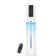 HUMSURE Humidifier Suitable for Large Room, 2.4gal/9L Bedroom Silent Humidifier, 3-Speed Ultrasonic Cool Mist Humidifier, Timer, Aromatherapy Cotton, Remote Control, Sleep Mode, White