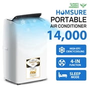 HUMSURE Portable Air Conditioner 14000 BTU(ASHRAE) ,Suitable for 420 sq ft of Rooms, Floor Standing Air Conditioning AC Unit with Remote Control and Installation Kit, 5-In-1 Function 9200BTU(SACC)