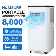 HUMSURE Portable Air Conditioners 8000 BTU 150 Sq. ft, AC Unit With Built-in Cooler, Dehumidifier, Fan, Sleep Modes, Room Air Conditioner with Remote Control/Installation Kit, 24Time