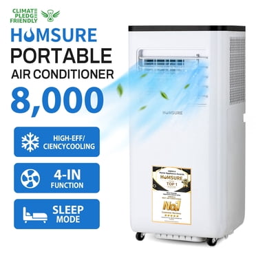 HUMSURE Portable Air Conditioners 8000 BTU 150 Sq. ft, AC Unit With Built-In Cooler, Dehumidifier, Fan, Sleep Modes