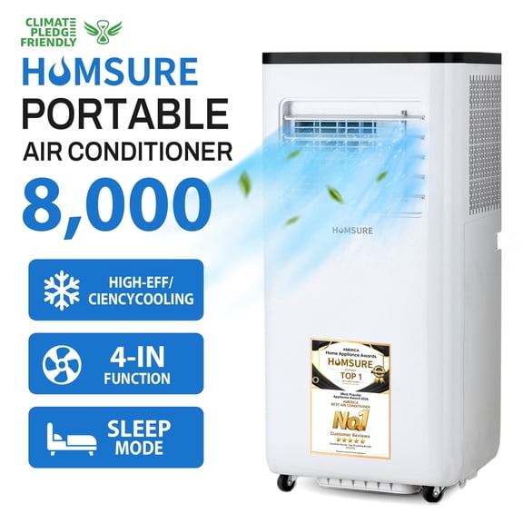 HUMSURE Portable Air Conditioners 8000 BTU 150 Sq. ft, AC Unit With Built-In Cooler, Dehumidifier, Fan, Sleep Modes