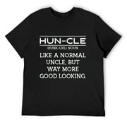 HUN-CLE Funny Good Looking Uncle T-Shirt Black Small