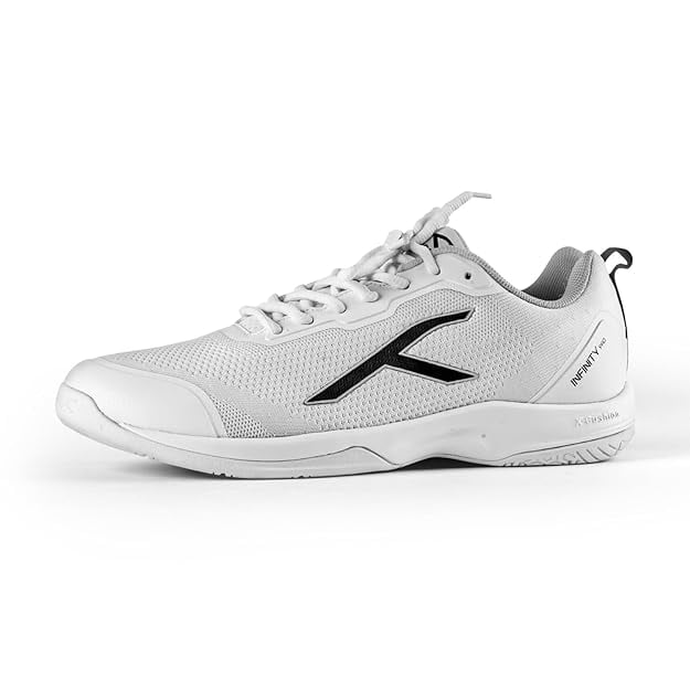 HUNDRED Infinity Pro Mens Badminton Sports Shoes (Non Marking) White