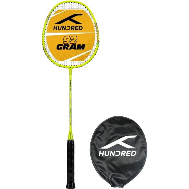 Standard Badminton Racket Hundred Powertek 200 Pro Graphite Strung Badminton Racket with Cover ...