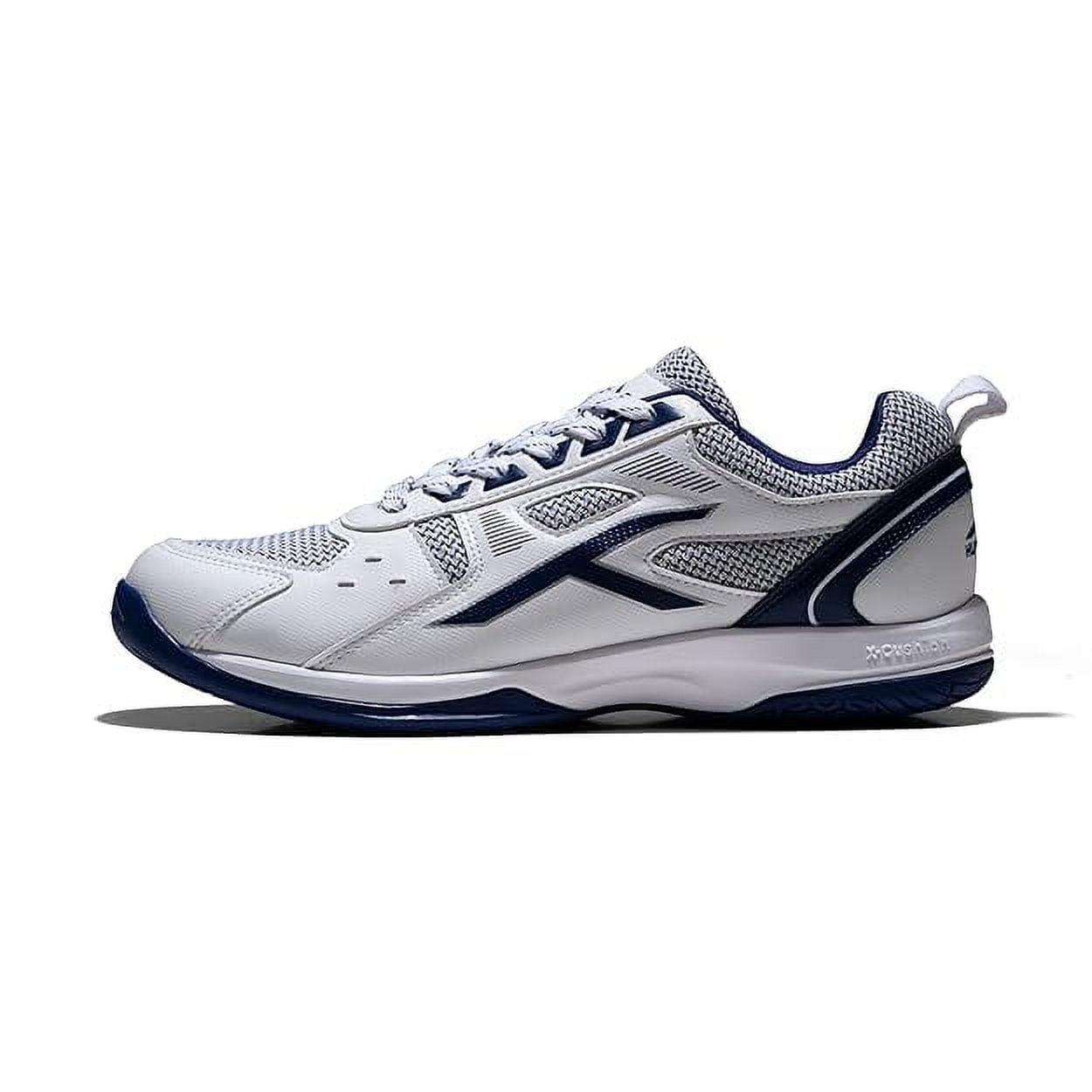 HUNDRED RAZE Men Badminton Sports Shoes Non Marking Leather Rubber Lightweight Durable X Cushion Active Grip Sole Lace Up Size 7 US 6 UK 40 EU Color White Navy Blue Walmart