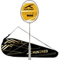 thumbnail image 1 of Hundred Viper 900 Carbon Fibre Strung Badminton Racket with Full Racket Cover (White/Red) | for Intermediate Players | 79 Grams | Maximum String Tension - 32lbs, 1 of 6