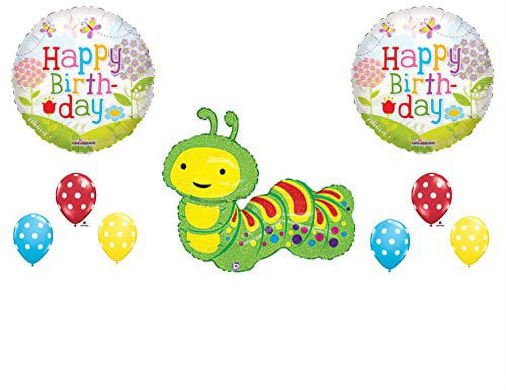 The Very Hungry Caterpillar 3rd Birthday Balloon Bouquet Bundle - Includes Mylar & Latex Balloons