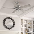 thumbnail image 1 of Hunter 52 inch Indoor Ceiling Fan with LED Lights and Pull Chain - Standard Mount Ceiling Fan, 5 Blades, For Bedroom, Living Room, or Kitchen, 3 inch Downrod - Rosner 51596, Brushed Nickel, 1 of 14