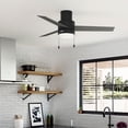 thumbnail image 1 of Hunter 52 inch Indoor Ceiling Fan with LED Light - Black Modern Ceiling Fan with Pull Chain, For Bedroom or Living Room, Low Profile Mount, No Remote, 3 Blades - Brunner 51949, Matte Black, 1 of 14