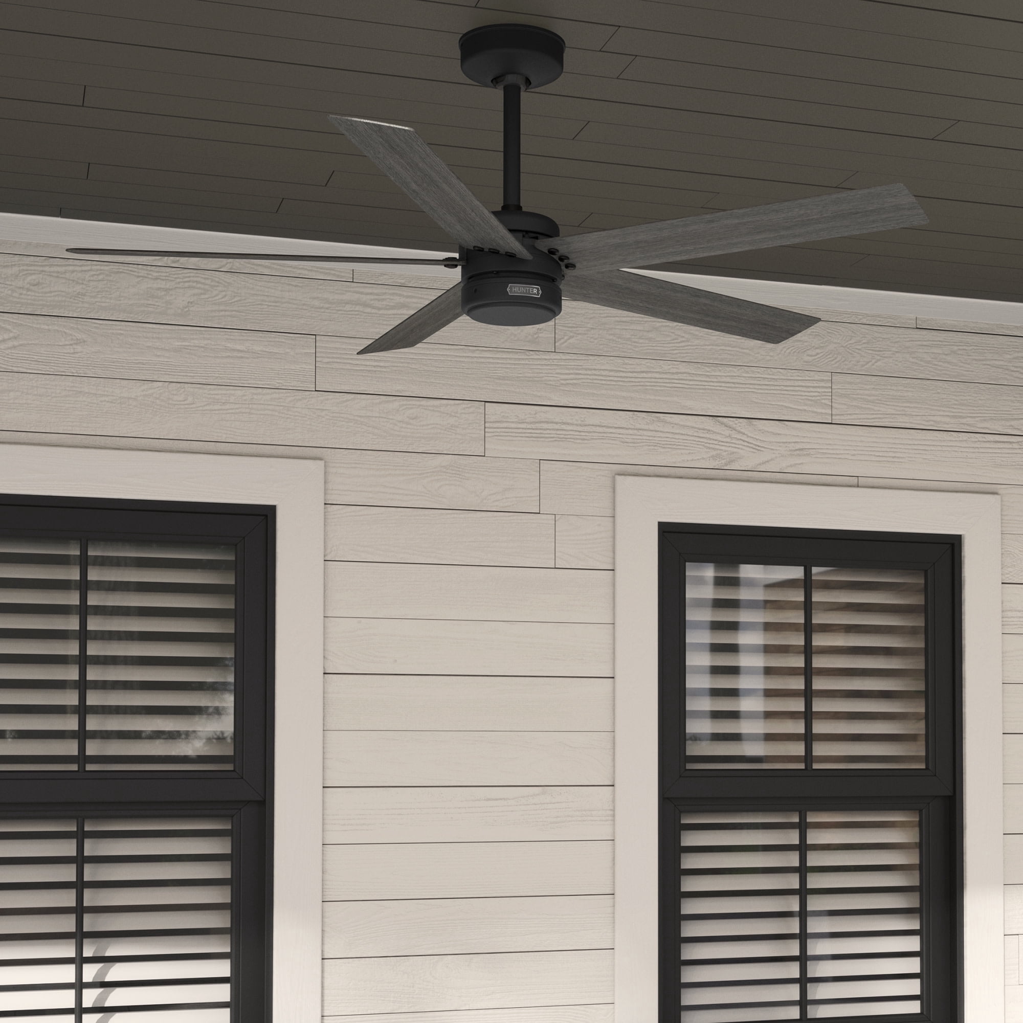 Hunter 52 inch Outdoor or Indoor Ceiling Fan No Light - Black