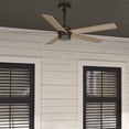 thumbnail image 1 of Hunter 52 inch Outdoor or Indoor Ceiling Fan No Light - Bronze Ceiling Fan without Light, For Patio, Porch, Garage, or Living Room, Standard Mount, 5 Blades, Wall Control - Burton 52264, Noble Bronze, 1 of 17